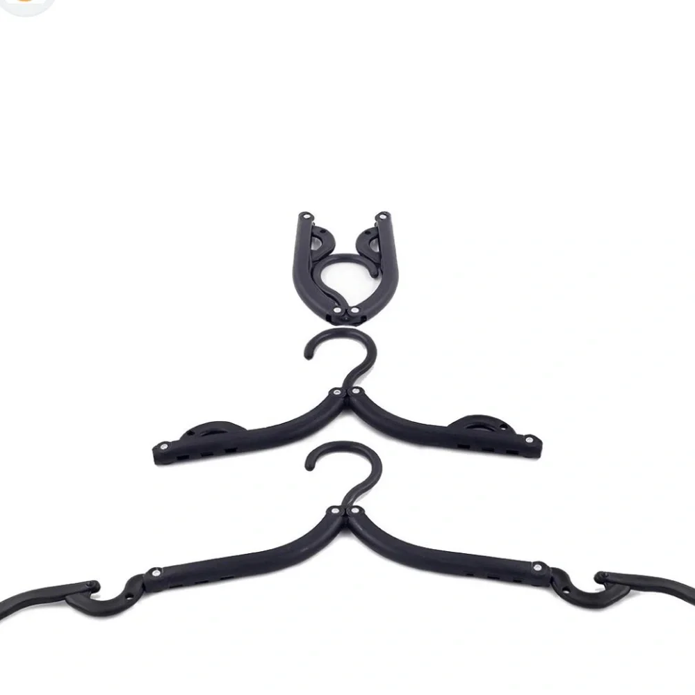 Black Foldable Travel Hangers Set-12 pieces